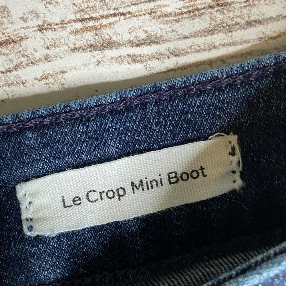 FRAME DENIM LE CROP MINI BOOT STRETCH DENIM JEANS CROP FLARE RAW HEM sz 26 EUC! - Picture 5 of 6